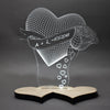 Table led lamp - Heart with rose